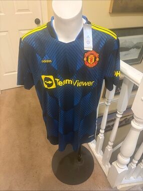 adidas Blue and Yellow Manchester United Away Jersey